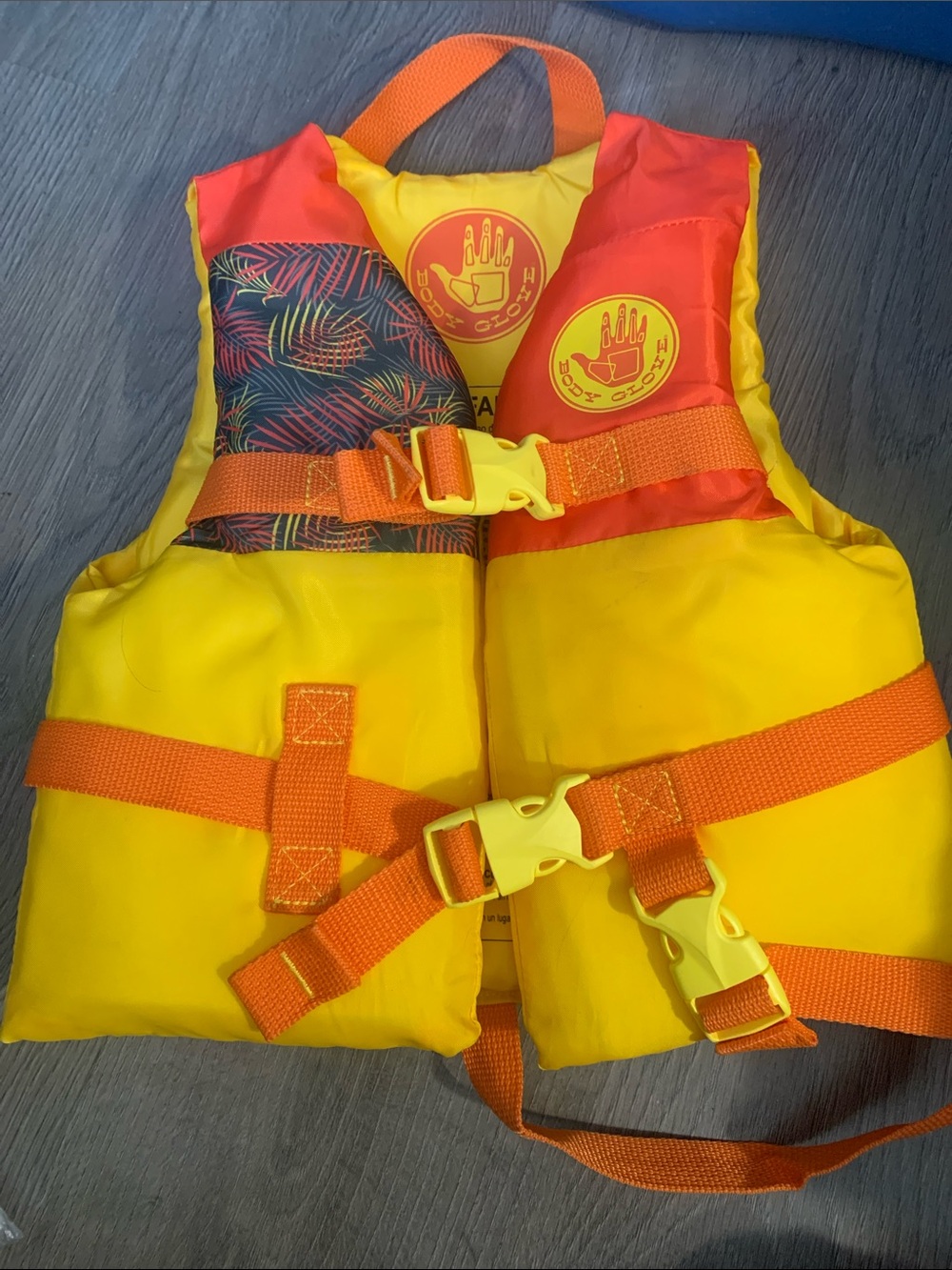Body Glove Bright Yellow & Orange Kids Life Jacket (33-55 lbs)